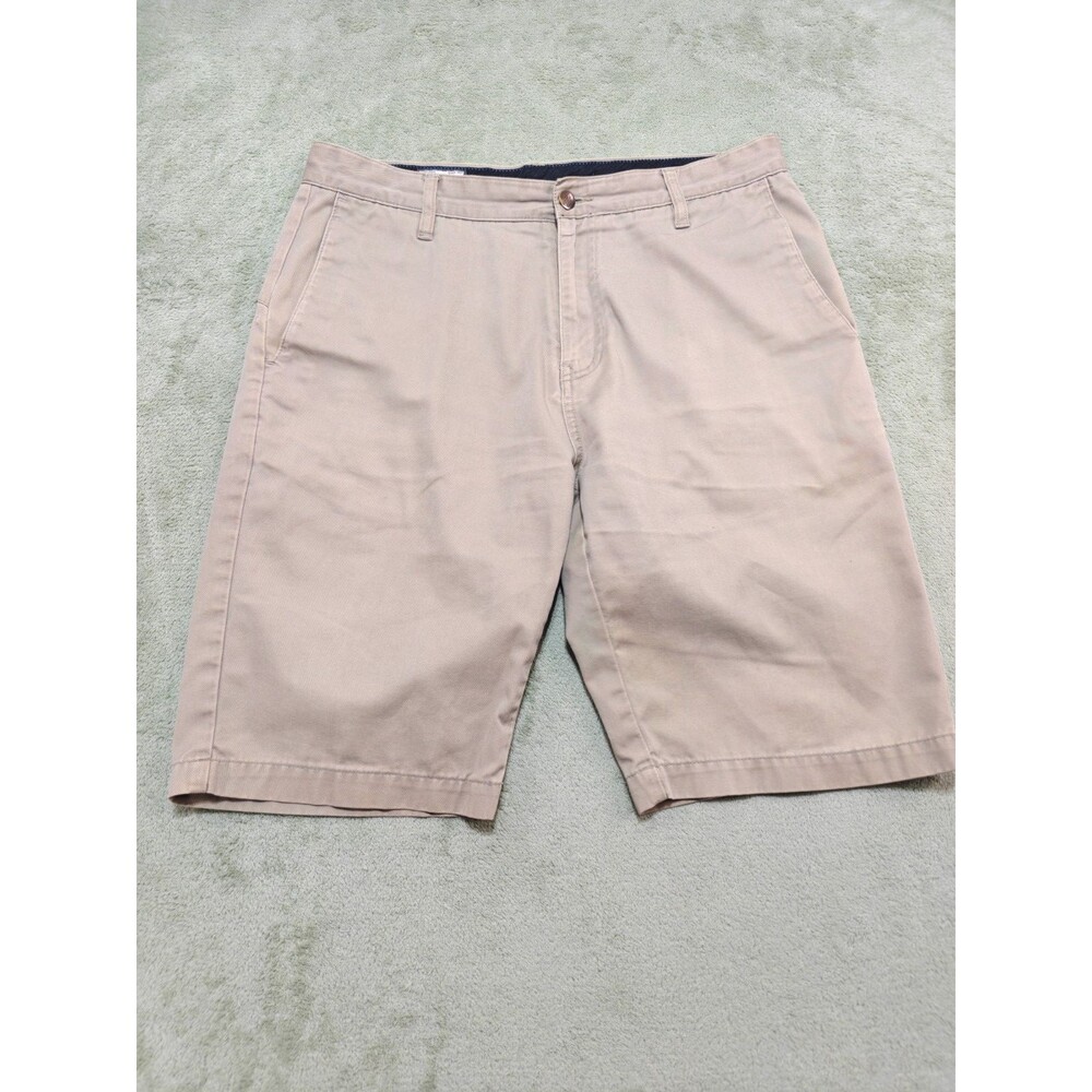 Volcom Mens Size 38 Tan Beige Chino Shorts Skate Surf Flat Front Walk Shorts